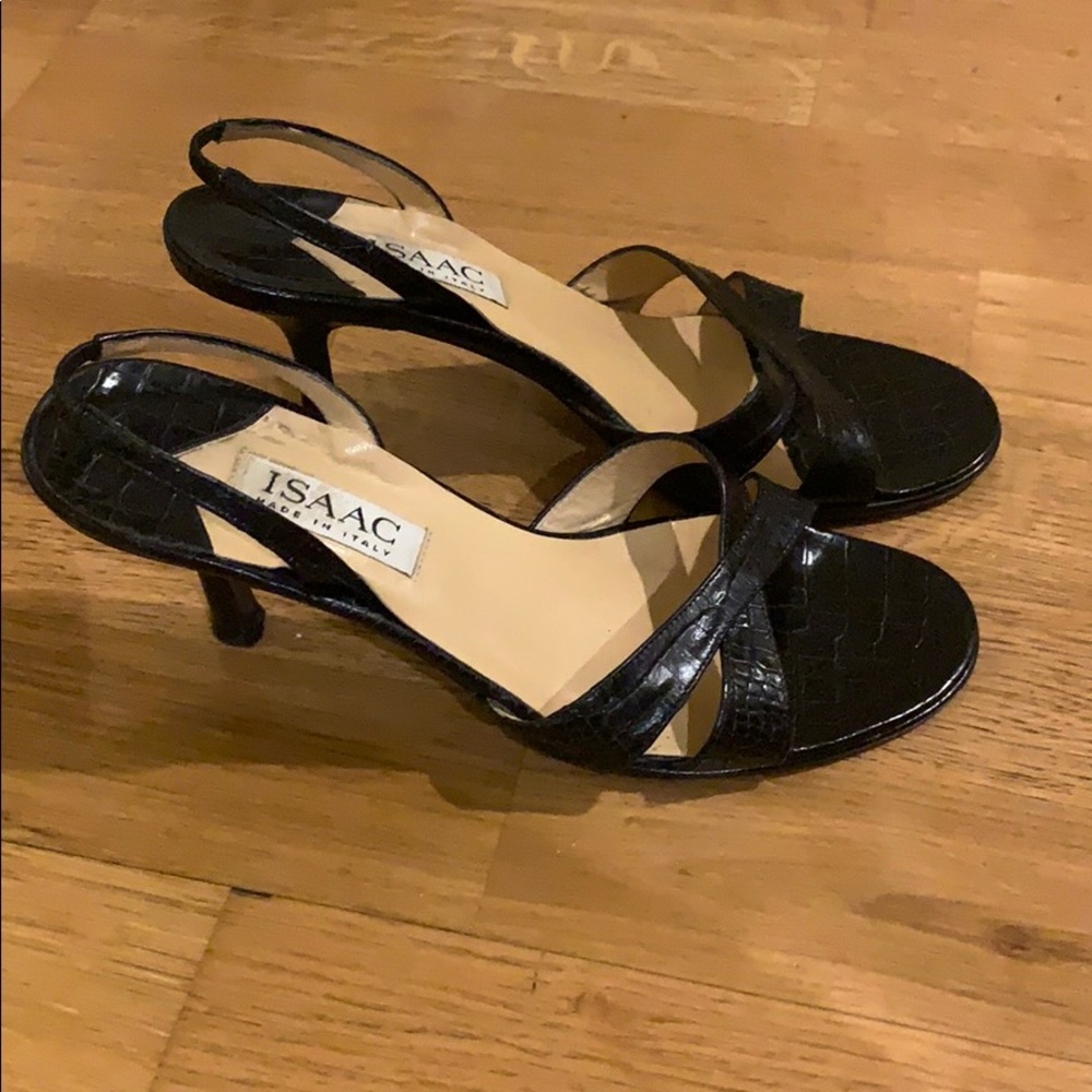 Vintage Isaac Mizrahi slingback black sandals